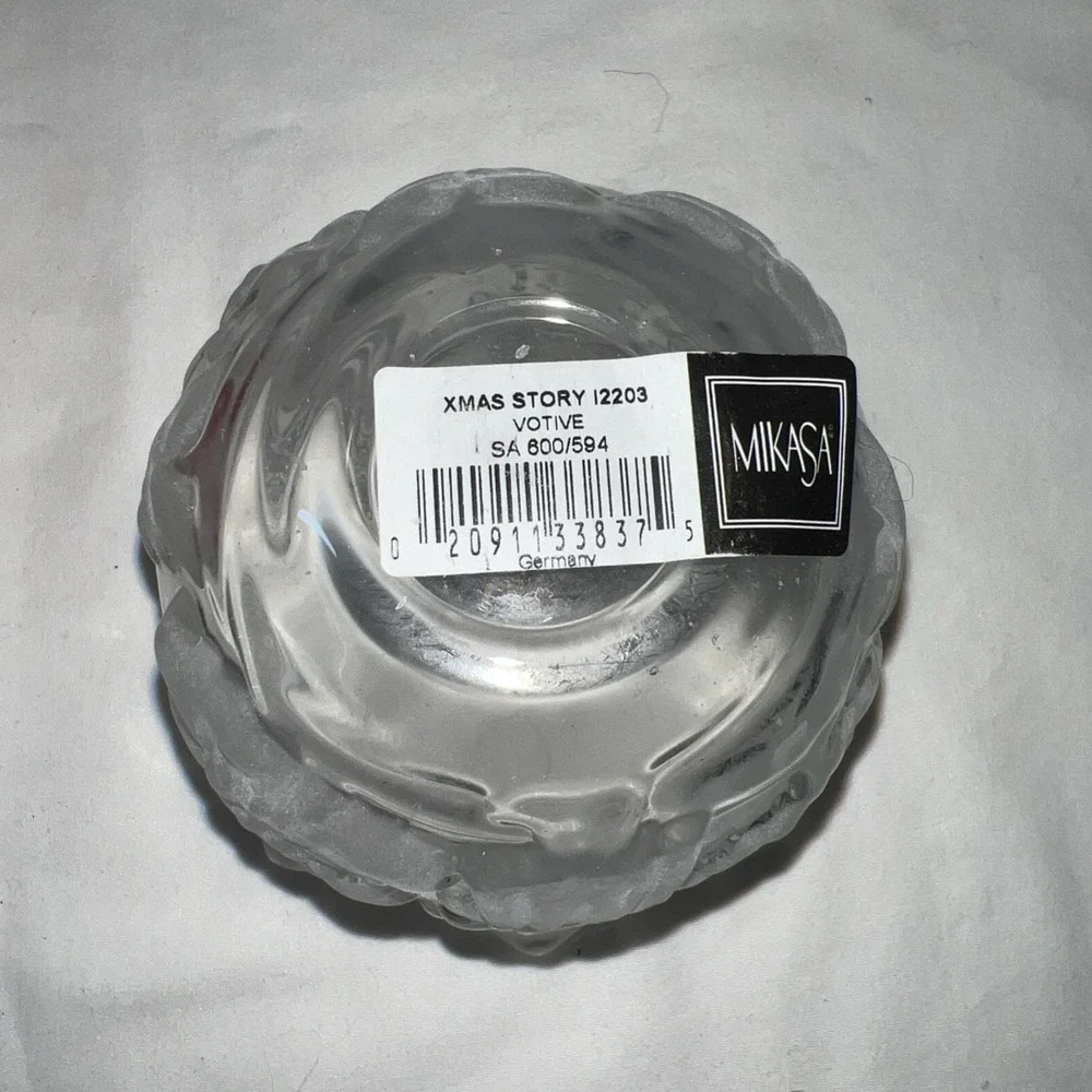 Mikasa Christmas Story Frosted Candle Holder / Candy & Nut Bowl, Germany